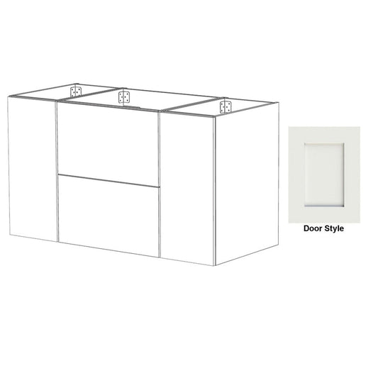 DM Bath NOVA Combo 54" Toffee Maple Stain Floating Bathroom Vanity Modular Set with 2" Shaker Door Style