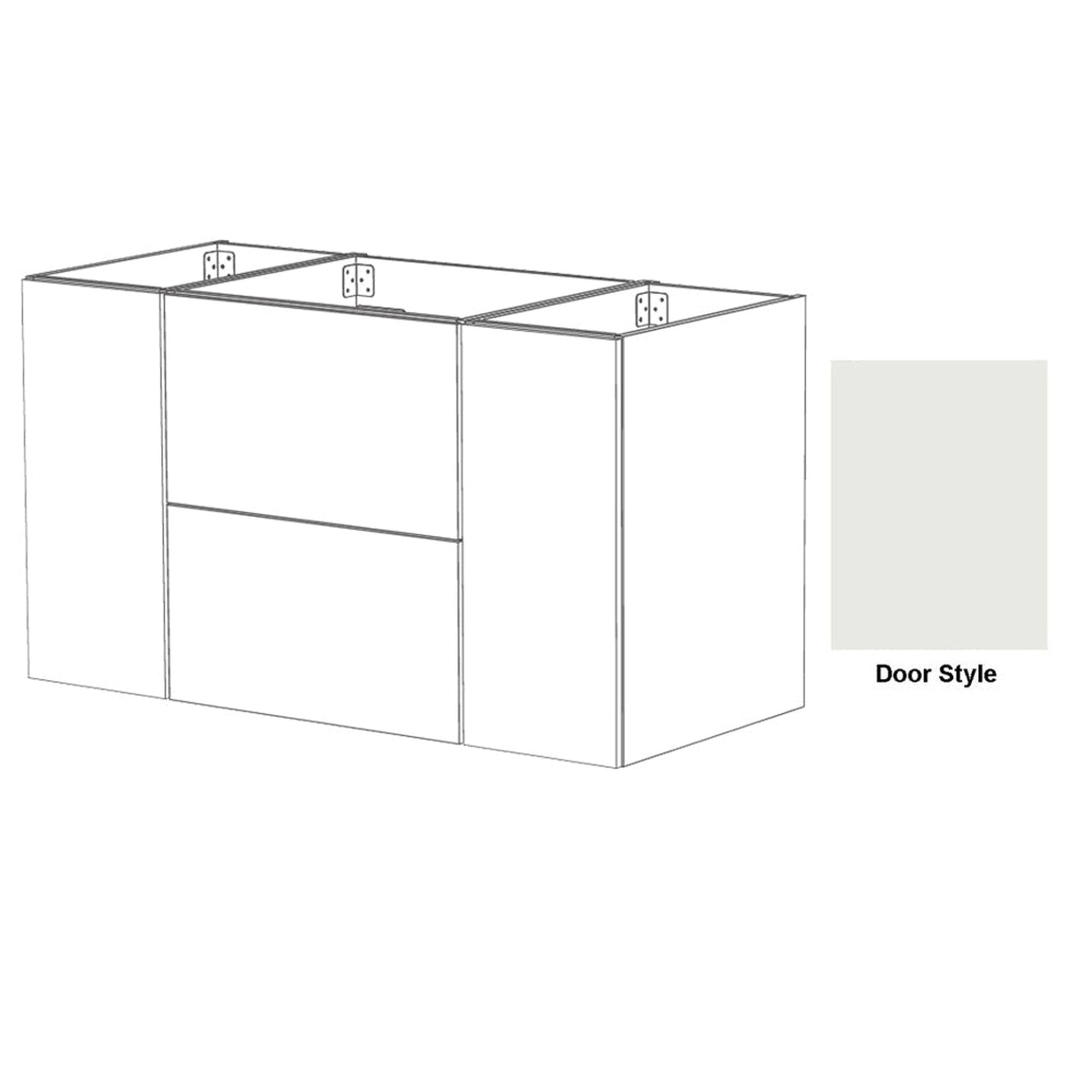 DM Bath NOVA Combo 54" Whitewash Maple Stain Floating Bathroom Vanity Modular Set with Slab Door Style