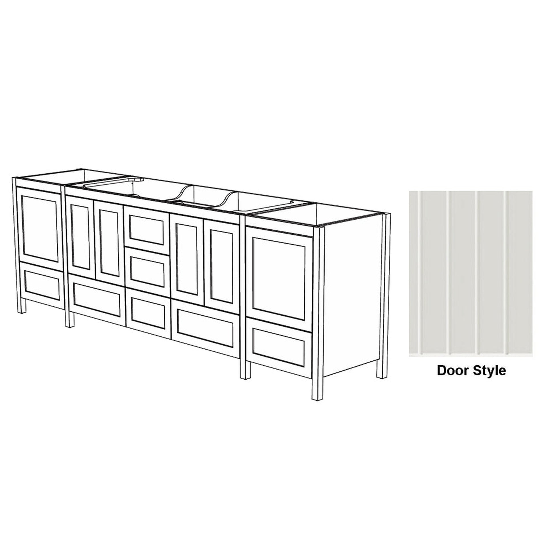 DM Bath OLI Combo 99" Sage Green Finish Freestanding Double Bathroom Vanity, Two Storage Cabinets & Two Decorative Legs with Groove Wide Door Style