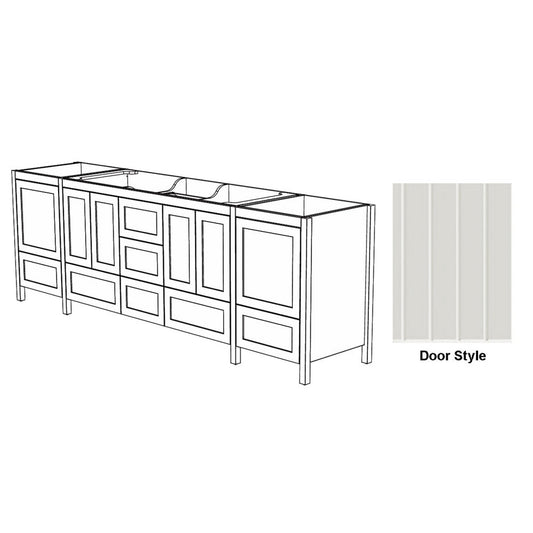 DM Bath OLI Combo 99" Sage Green Finish Freestanding Double Bathroom Vanity, Two Storage Cabinets & Two Decorative Legs with Groove Wide Door Style