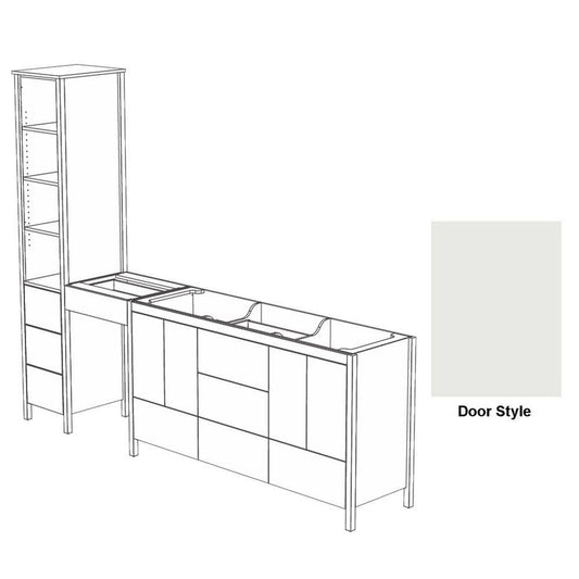 DM Bath OLIVER Combo 114" Sage Green Finish Freestanding Double Bathroom Vanity Modular Set with Slab Door Style