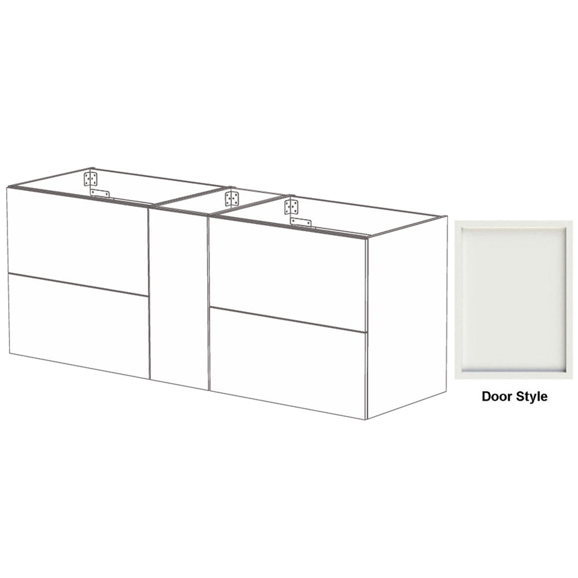 DM Bath SKY Combo 72" Navy Blue Finish Floating Bathroom Vanity Modular Set with Slim Shaker Door Style