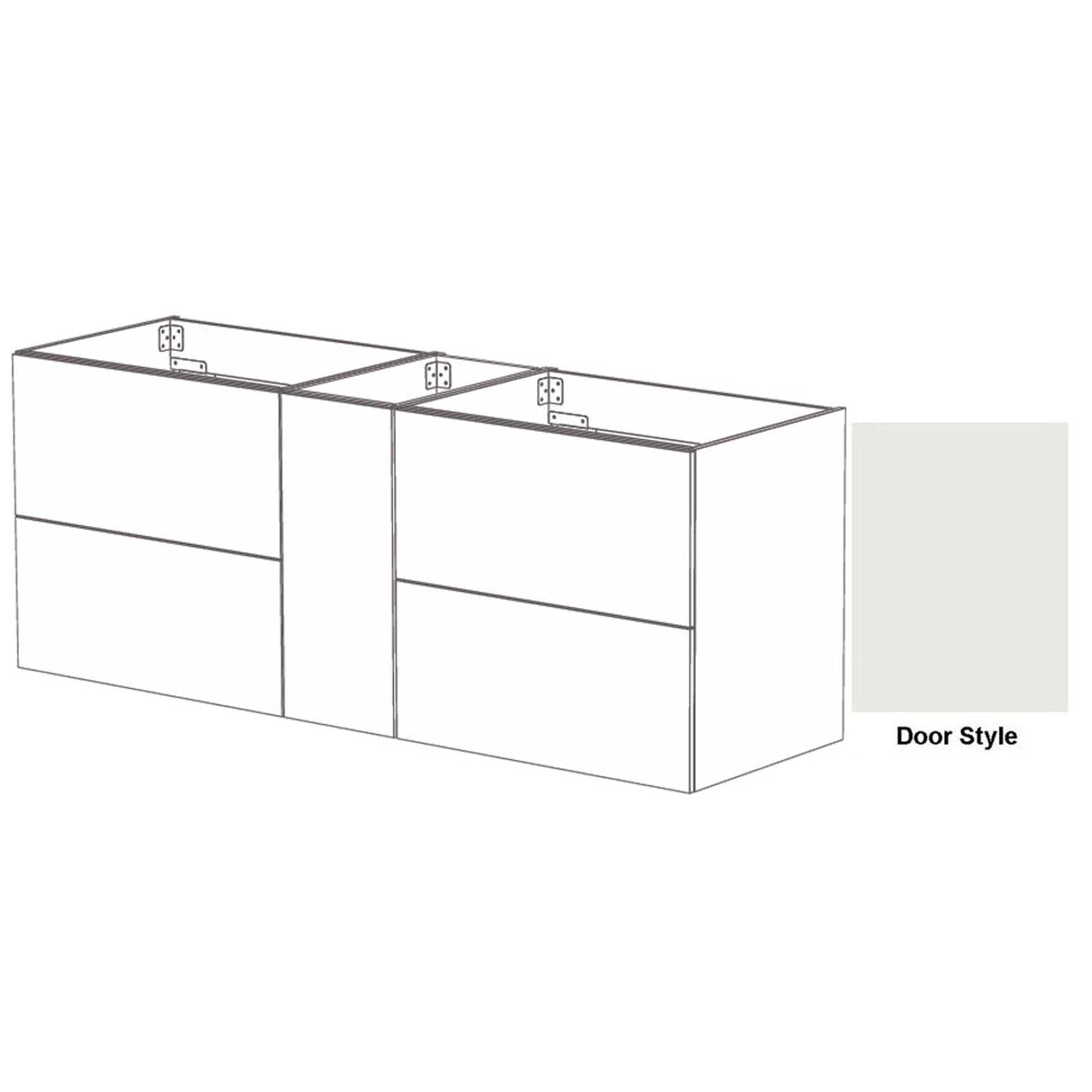 DM Bath SKY Combo 84" Whitewash Maple Stain Floating Bathroom Vanity Modular Set with Slab Door Style