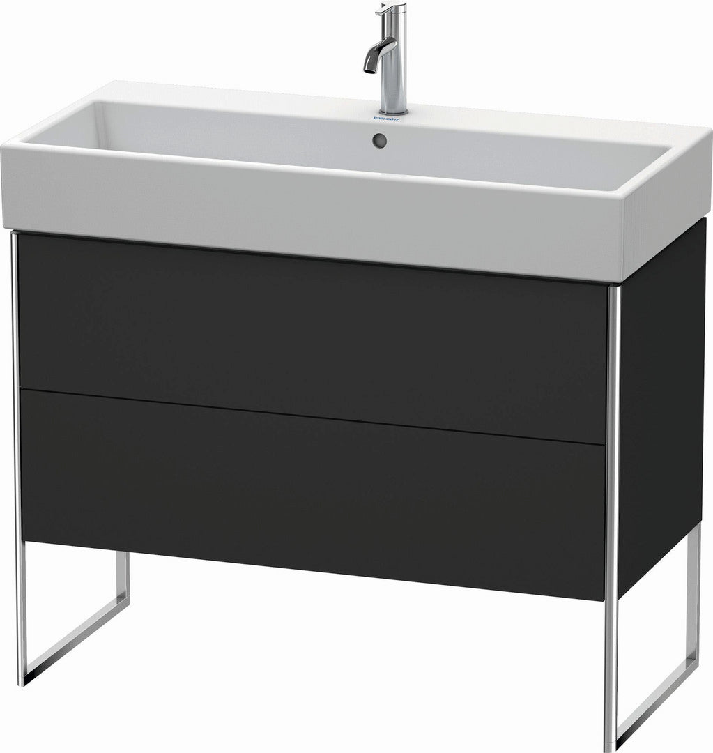 Duravit XSquare 39" Graphite Two Drawer Floorstanding Vanity Unit (XS447608080)