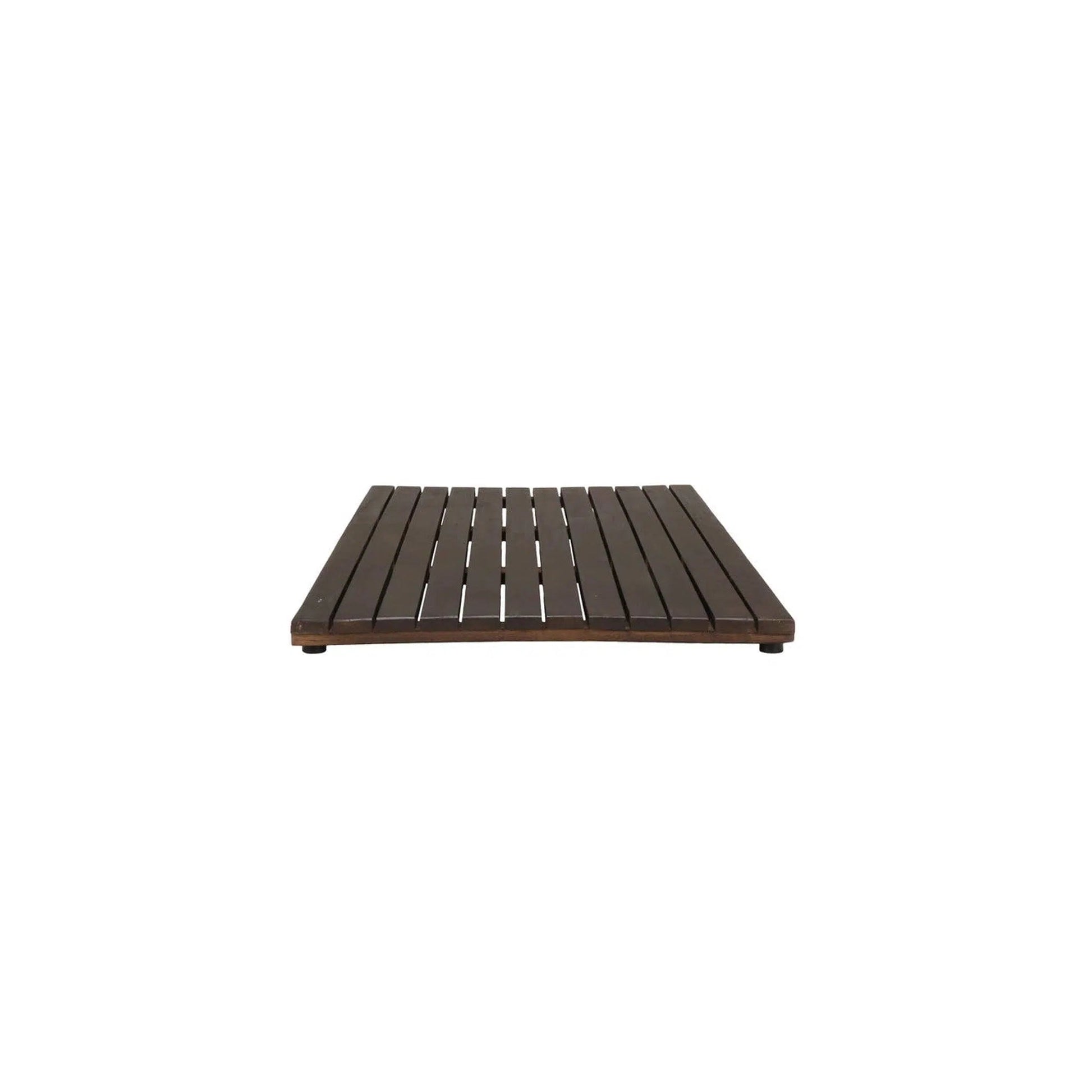 Oiled Brown Teak Indoor and Outdoor Shower/Bath Mat with Wide End