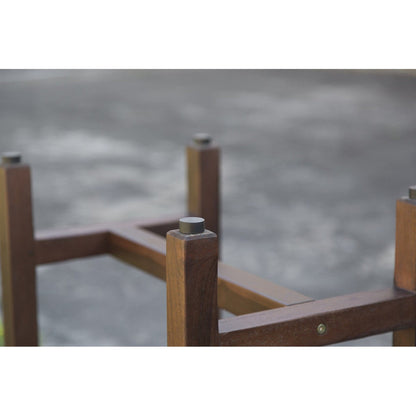 DecoTeak Espalier 20" Woodland Brown Teak Wood Shower Bench With LiftAide Arms