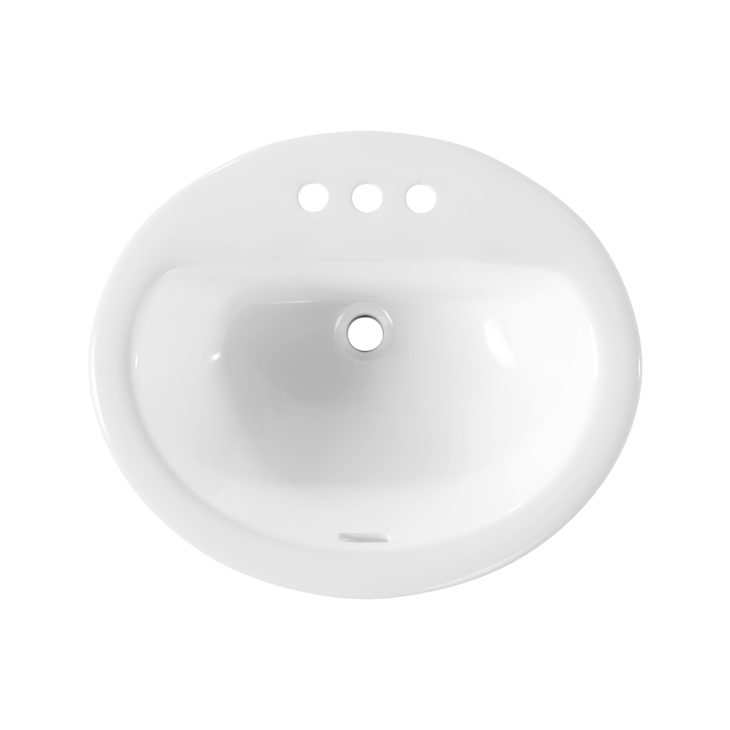 DeerValley 17" Round White Drop-in Bathroom Sink With Overflow Hole