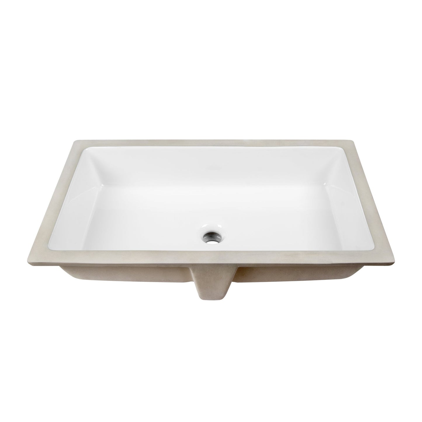 DeerValley 28" x 16" Rectangular White Ceramic Undermount Bathroom Sink With Overflow Hole
