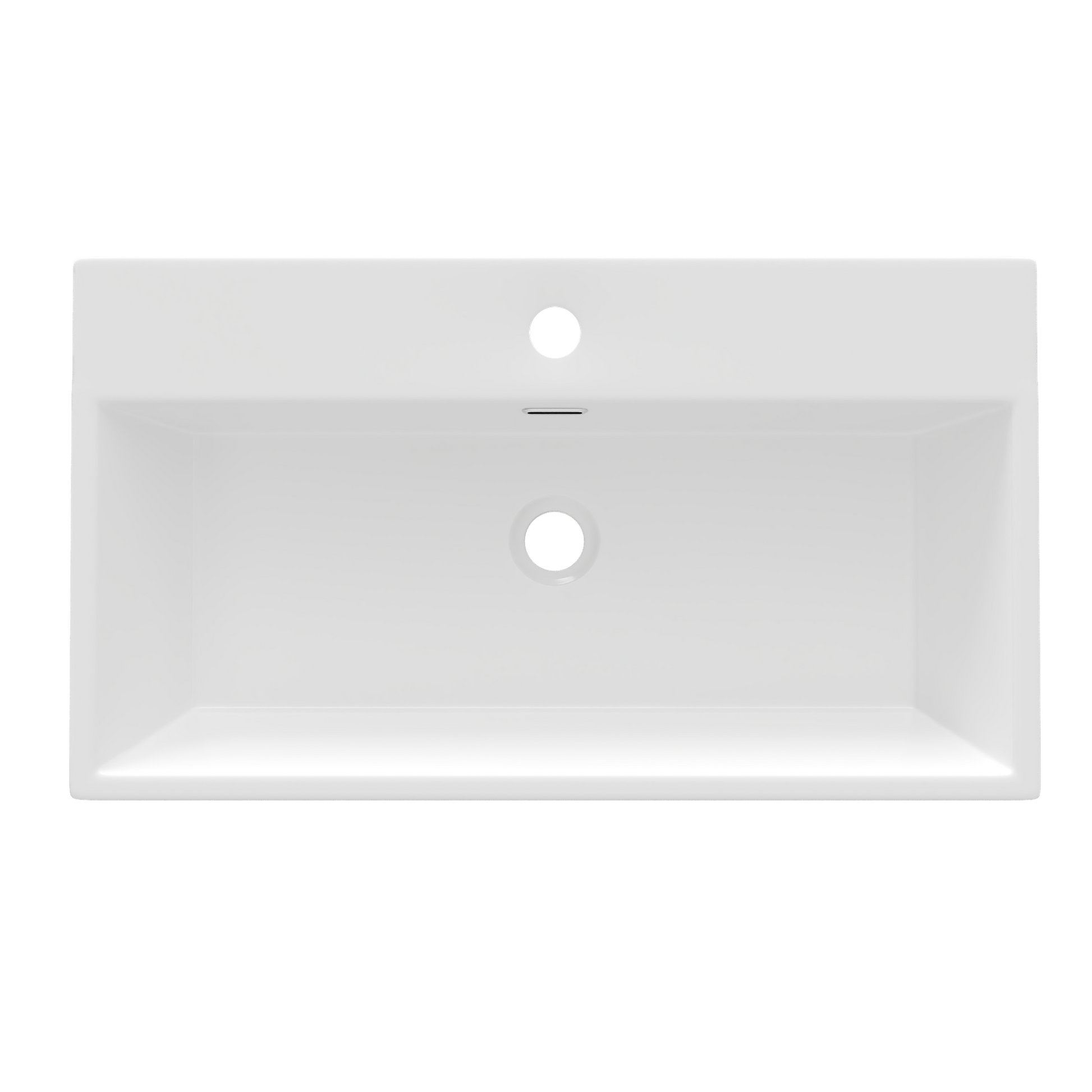DeerValley 30" Rectangular White Ceramic Console Bathroom Sink With Black Legs and Single Faucet Hole