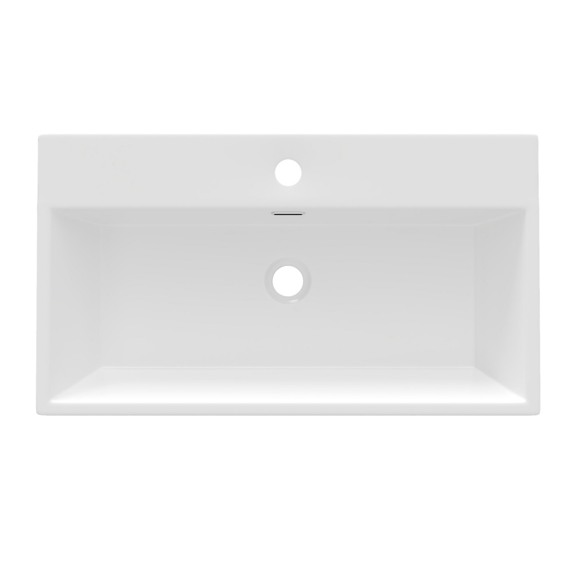 DeerValley 30" Rectangular White Ceramic Console Bathroom Sink With Gold Legs and Single Faucet Hole