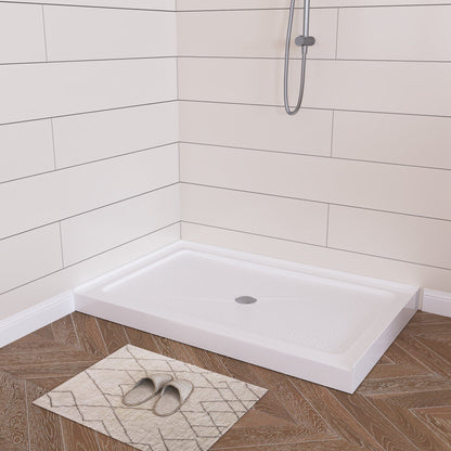 DeerValley 48" x 30" Rectangular White Non-slip Textured Design Shower Base