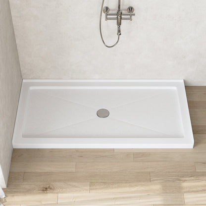 DeerValley 60" x 30" Rectangular White Non-slip Design Shower Base