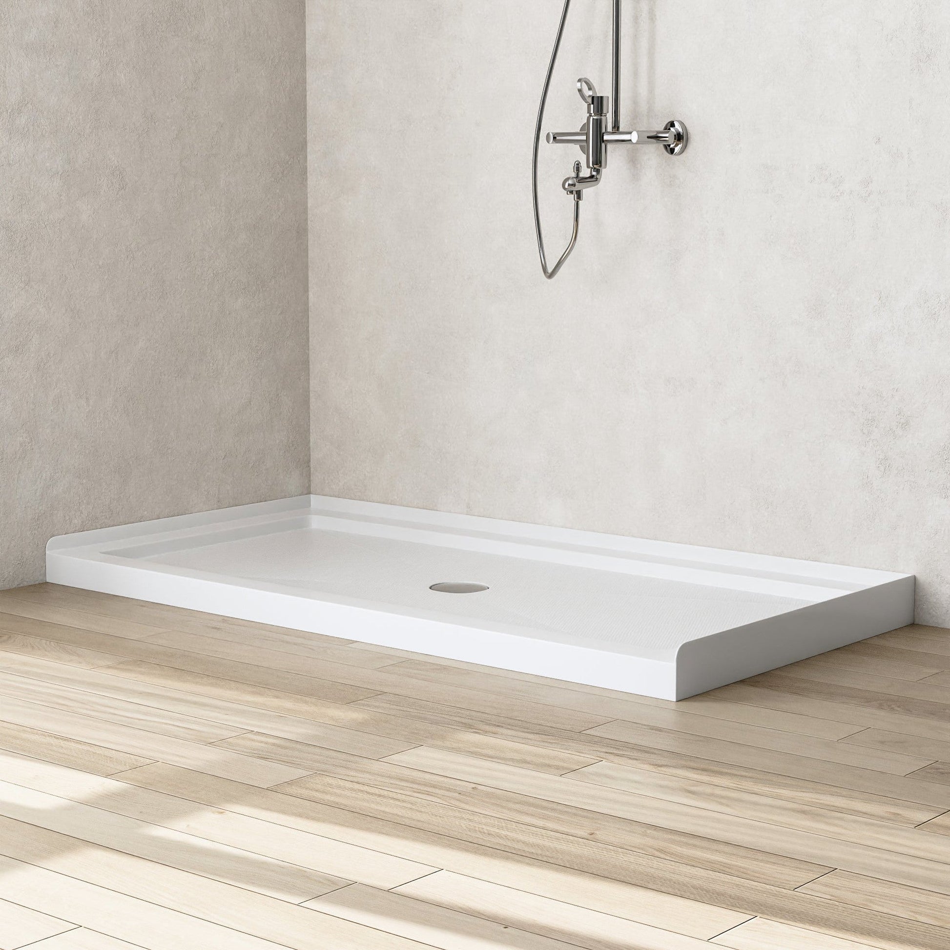 DeerValley 60" x 30" Rectangular White Non-slip Design Shower Base