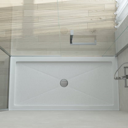 DeerValley 60" x 30" Rectangular White Non-slip Design Shower Base