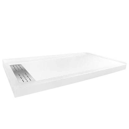 DeerValley 60" x 32" Rectangular White Stain Resistant Shower Base With Left Drain