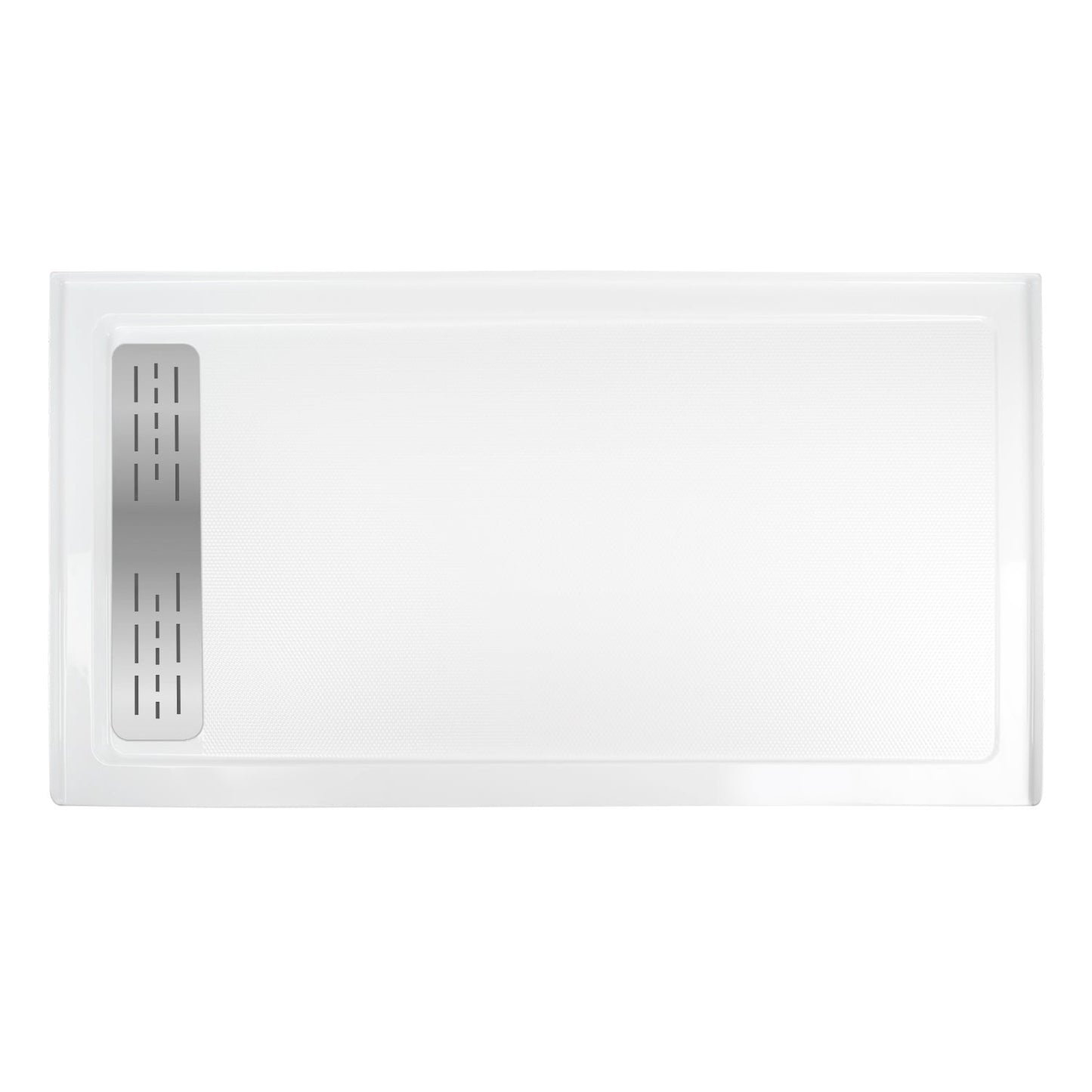 DeerValley 60" x 32" Rectangular White Stain Resistant Shower Base With Left Drain