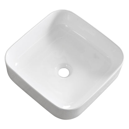 DeerValley Ace 15" Square White Vessel Bathroom Sink