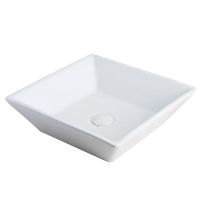 DeerValley Ace 16" Square White Vessel Bathroom Sink