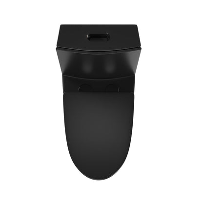 DeerValley Ace 28" Dual-Flush Elongated Black One-Piece Toilet With Soft Closing Seat