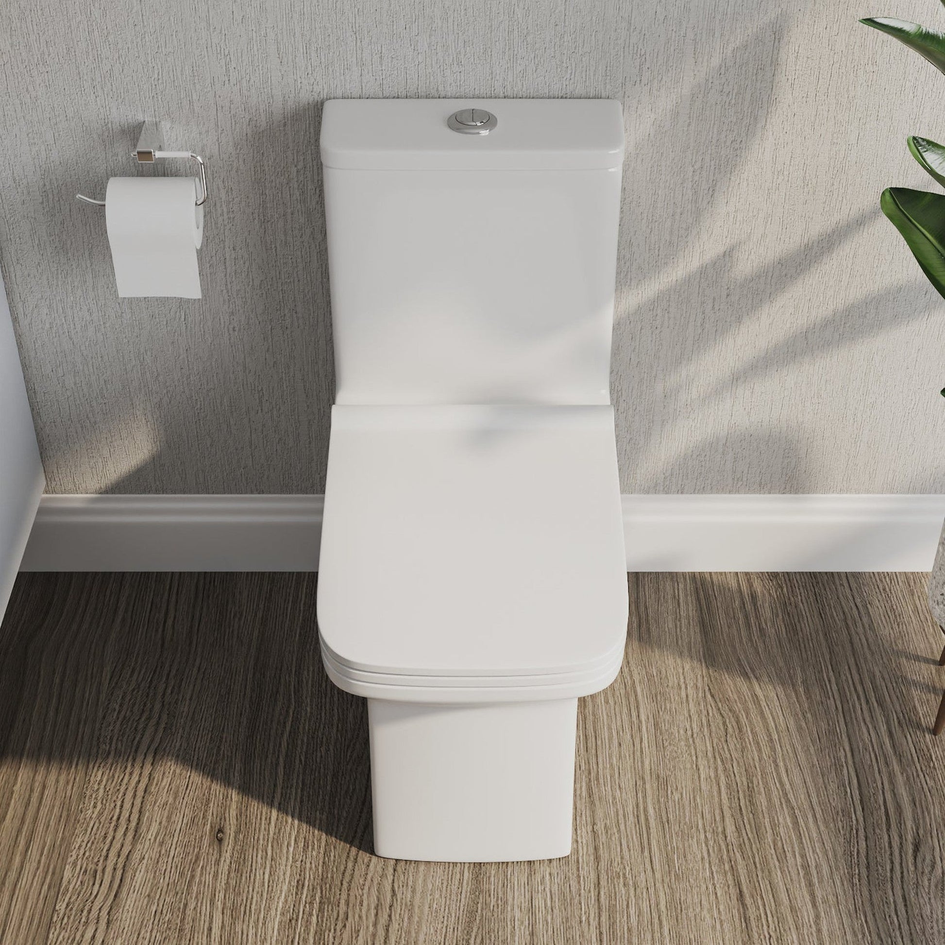 DeerValley Ace 30" Dual-Flush Rectangular White One-Piece Toilet With Soft Closing Seat