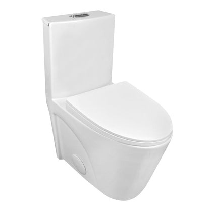 DeerValley Ace 31" Dual-Flush Elongated White One-Piece Toilet With Soft Closing Seat