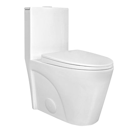 DeerValley Ace 31" Dual-Flush Elongated White One-Piece Toilet With Soft Closing Seat