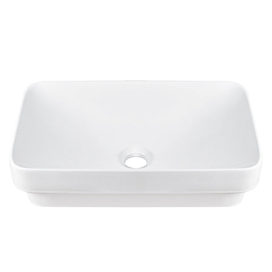 DeerValley Ally 12" Rectangular White Scratch-Resistant Ceramic Drop-in Bathroom Sink