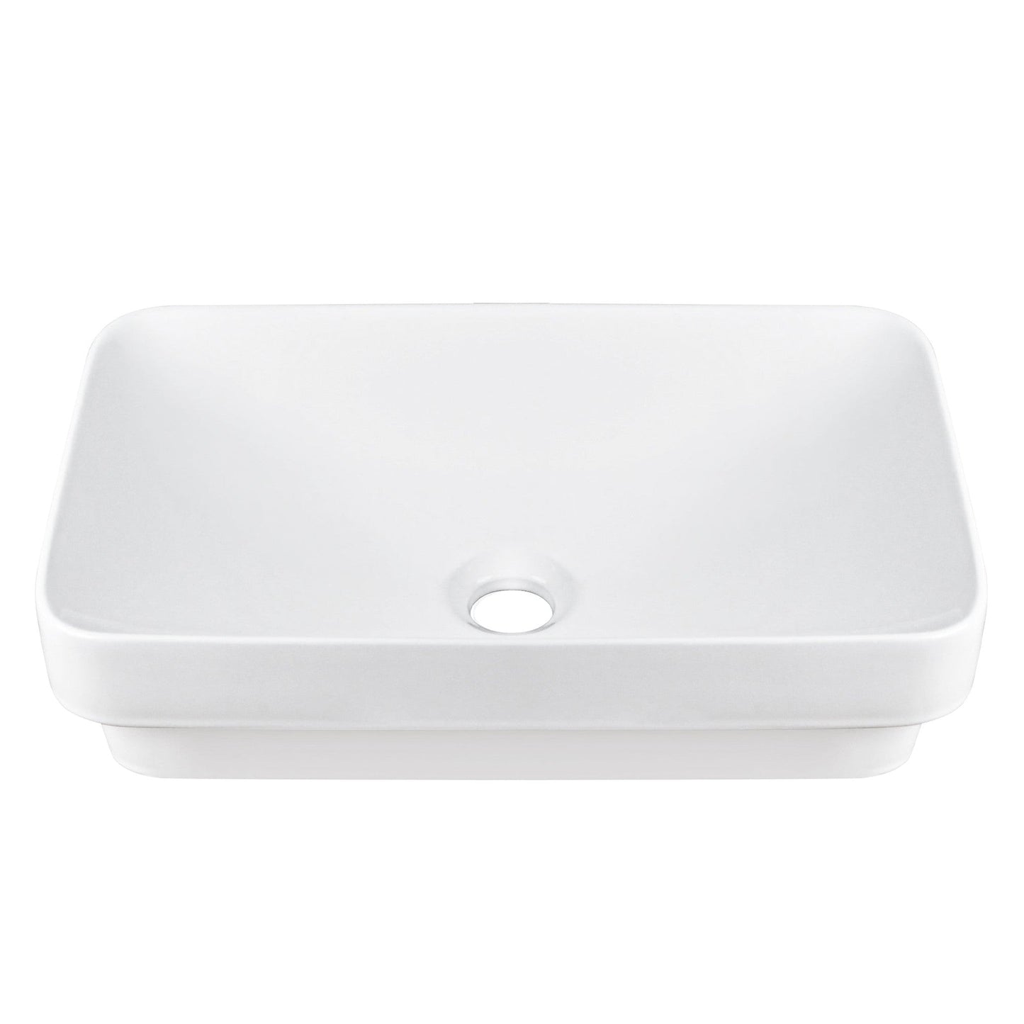 DeerValley Ally 12" Rectangular White Scratch-Resistant Ceramic Drop-in Bathroom Sink