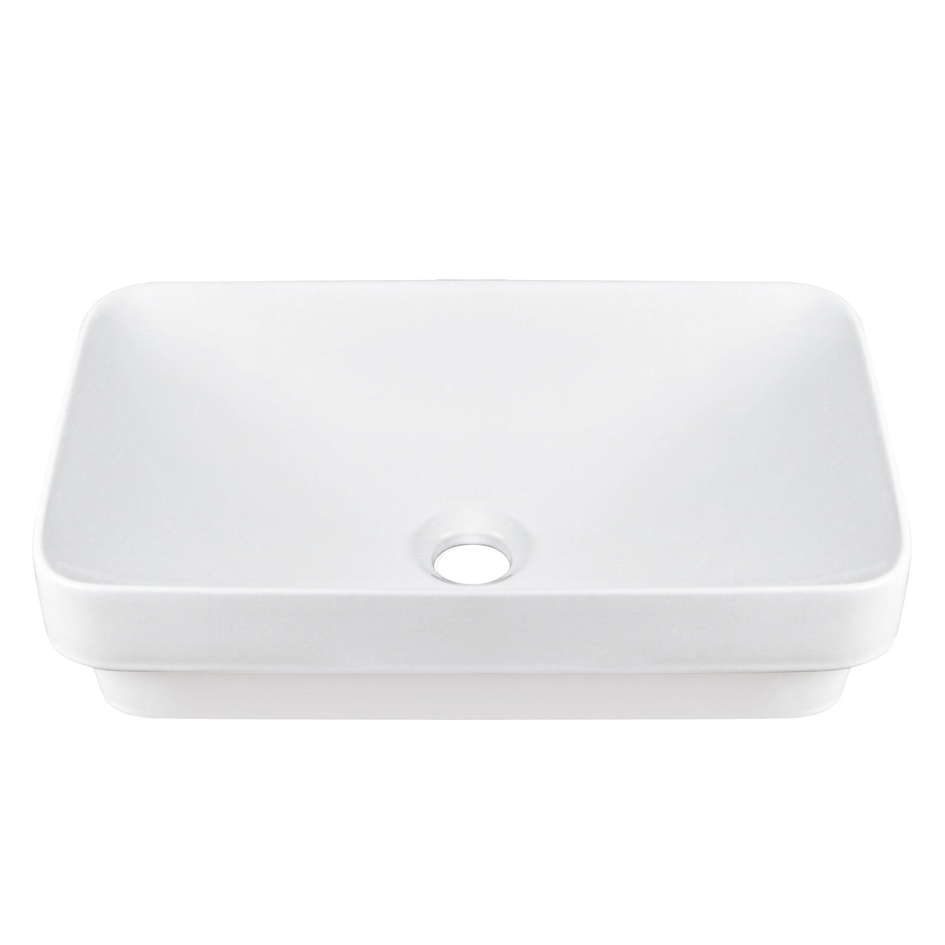 DeerValley Ally 12" Rectangular White Scratch-Resistant Ceramic Drop-in Bathroom Sink