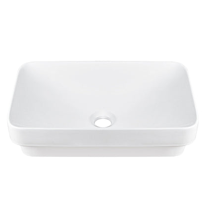 DeerValley Ally 12" Rectangular White Scratch-Resistant Ceramic Drop-in Bathroom Sink