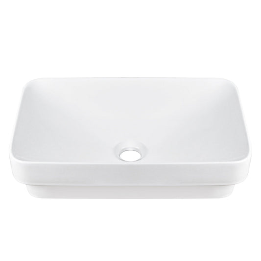 DeerValley Ally 12" Rectangular White Scratch-Resistant Ceramic Drop-in Bathroom Sink