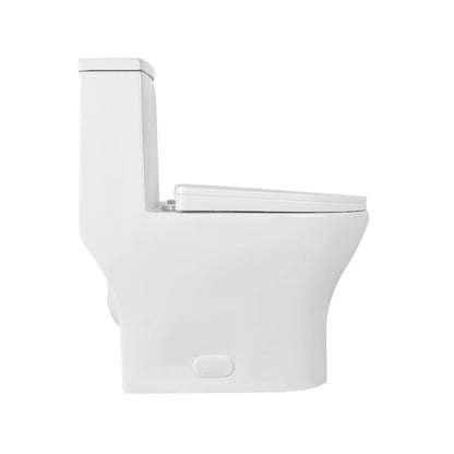 DeerValley Ally 12" Rough-in Dual-Flush Elongated White One-Piece Toilet