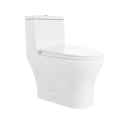 DeerValley Ally 12" Rough-in Dual-Flush Elongated White One-Piece Toilet