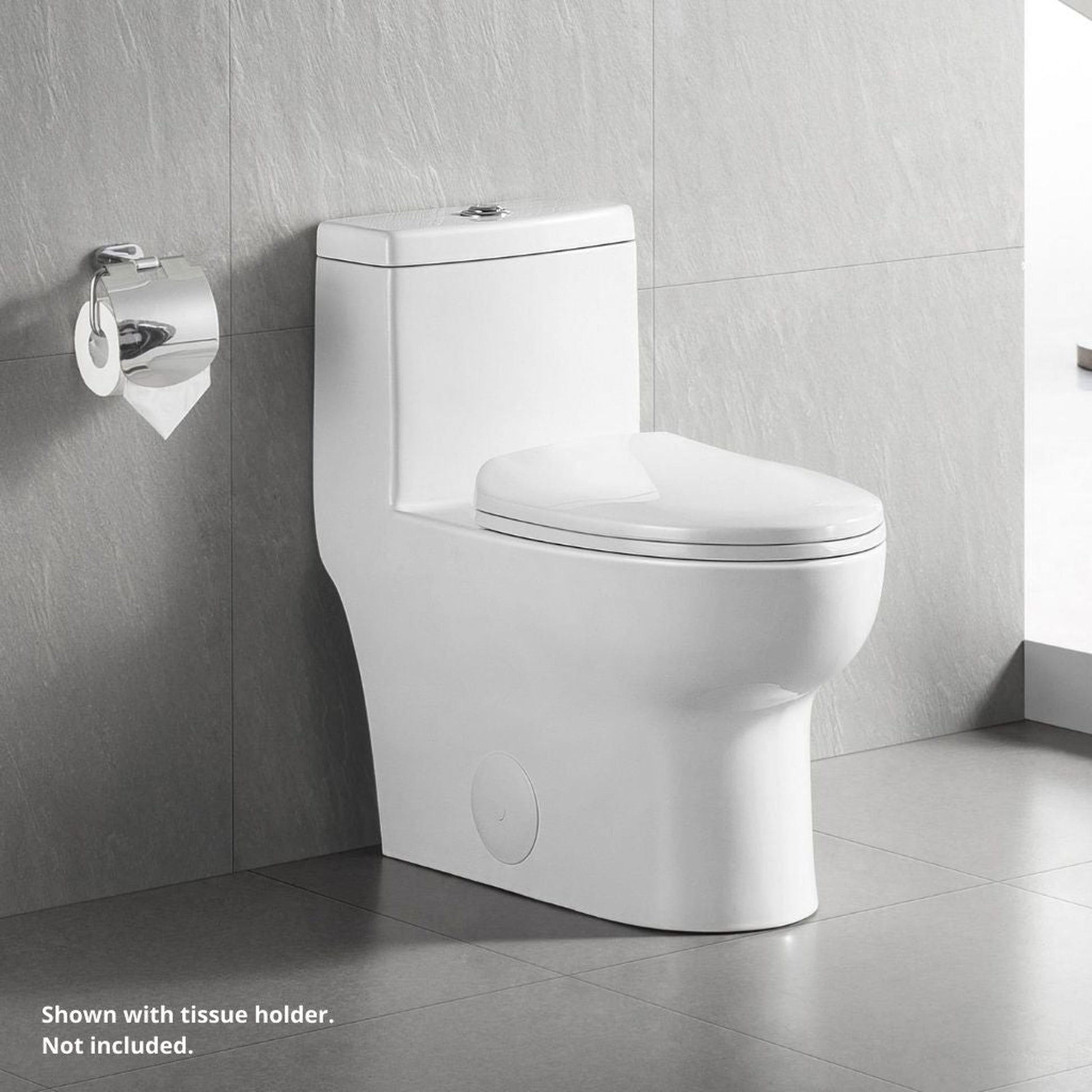 DeerValley Ally 14" x 28" 12" Rough-in Dual-Flush Elongated White Ceramic One-Piece Toilet With Silver Flush Button