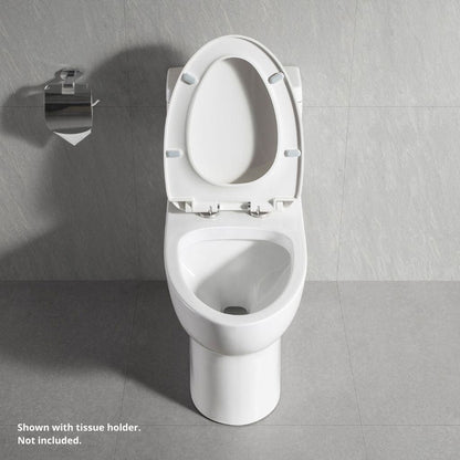 DeerValley Ally 14" x 28" 12" Rough-in Dual-Flush Elongated White Ceramic One-Piece Toilet With Silver Flush Button