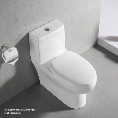 DeerValley Ally 14" x 28" 12" Rough-in Dual-Flush Elongated White Ceramic One-Piece Toilet With Silver Flush Button