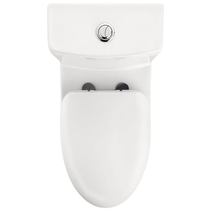 DeerValley Ally 14" x 28" 12" Rough-in Dual-Flush Elongated White Ceramic One-Piece Toilet With Silver Flush Button