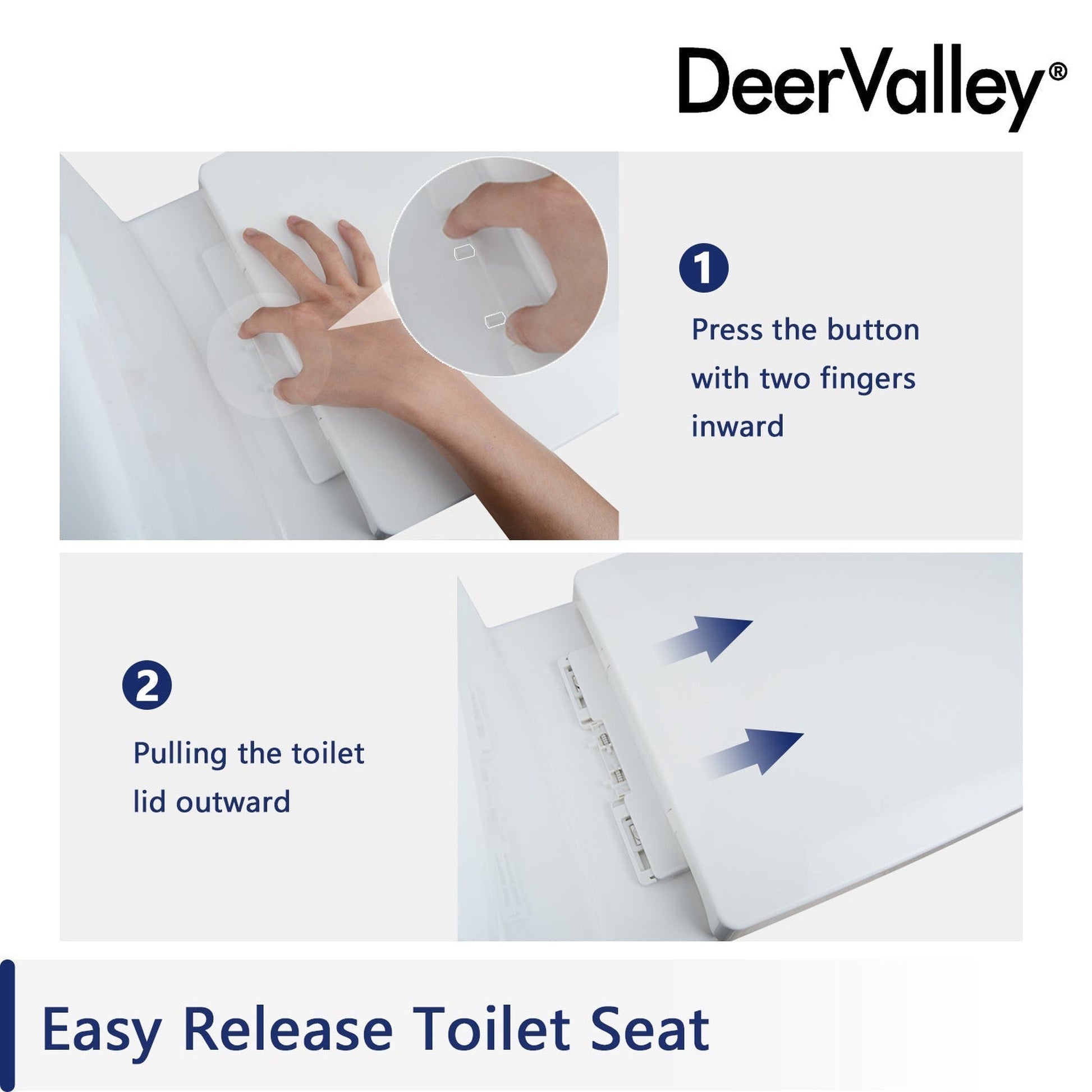 DeerValley Ally 14" x 30" Dual-Flush Elongated White Ceramic One-Piece Toilet