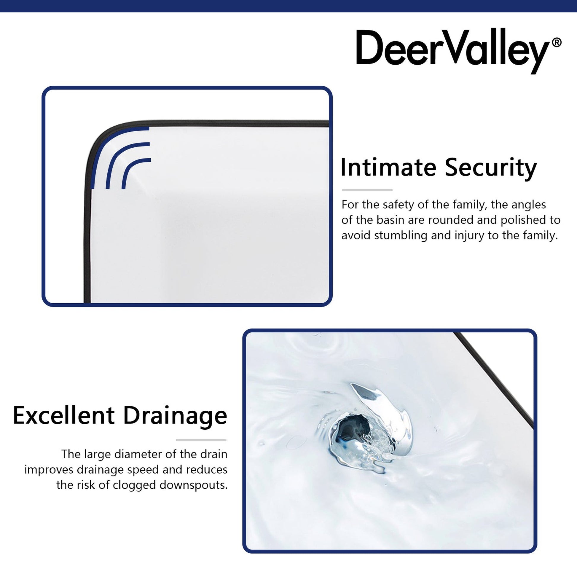 DeerValley Ally 19" Rectangular White Vessel Bathroom Sink