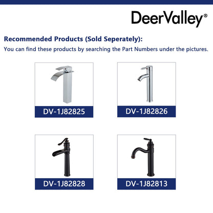 DeerValley Ally 19" Rectangular White Vessel Bathroom Sink