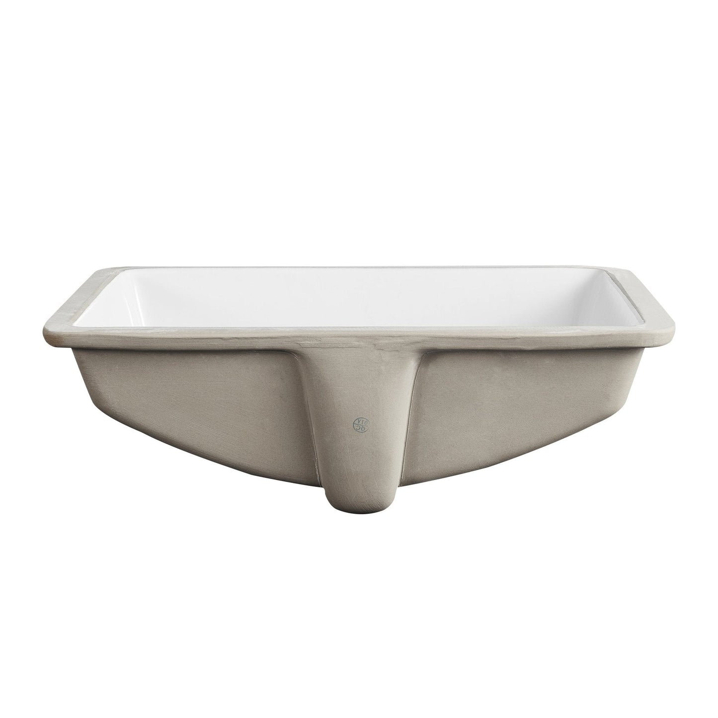 DeerValley Ally 21" x 15" Rectangular White Undermount Bathroom Sink With Overflow Hole