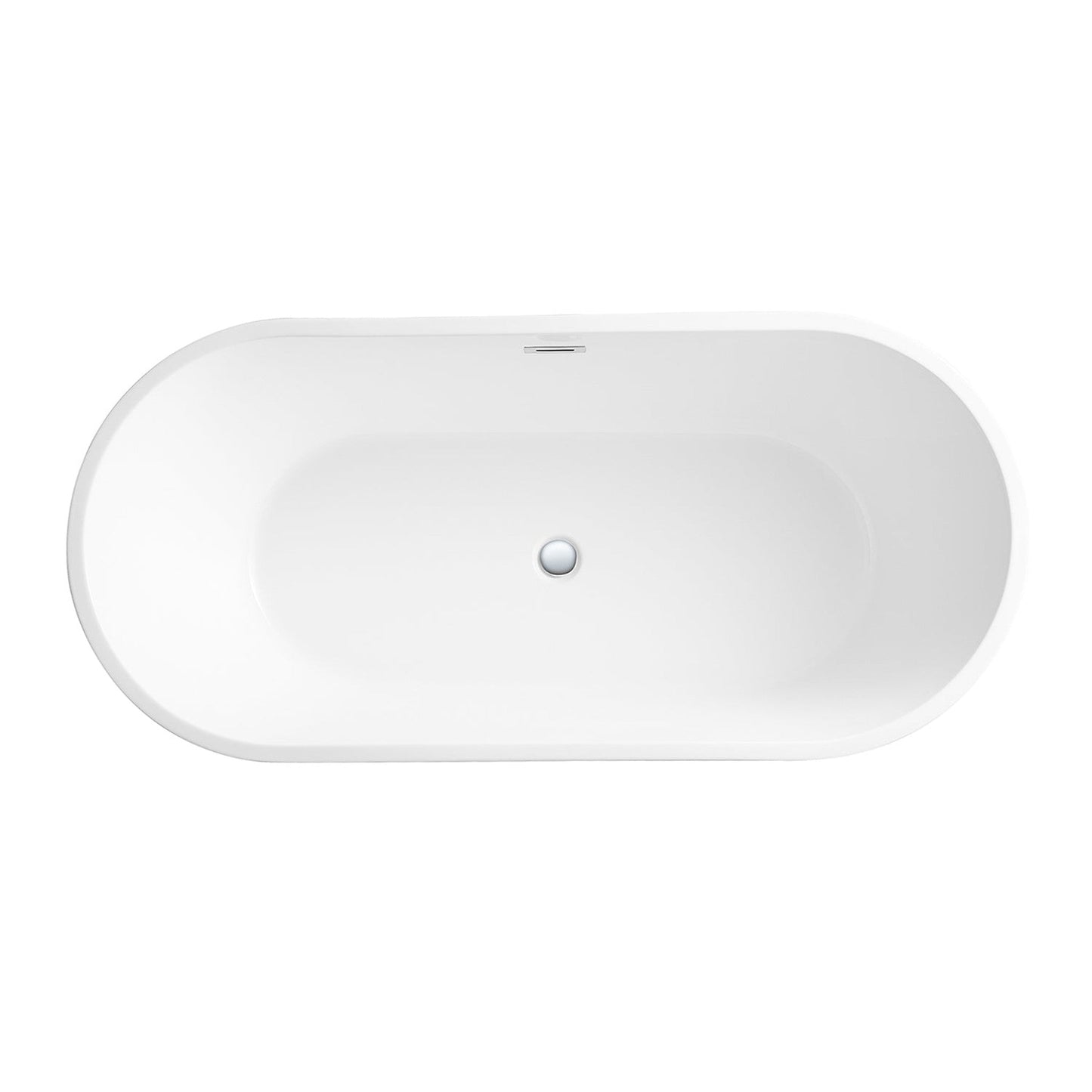 DeerValley Ally 67" x 32" Oval White Freestanding Acrylic Bathtub