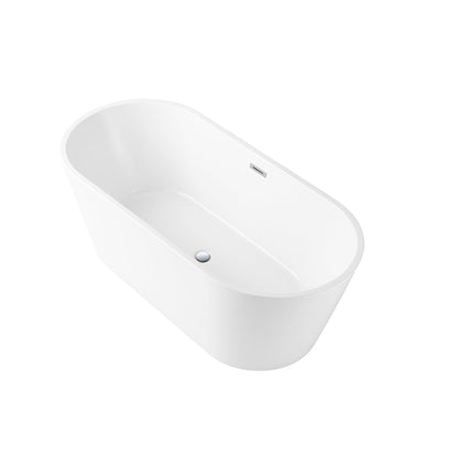 DeerValley Ally 67" x 32" Oval White Freestanding Acrylic Bathtub