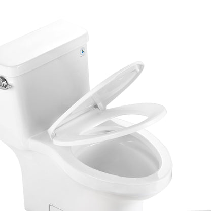 DeerValley Apex 1.28 GPF Tornado Single-Flush Elongated White Comfort Height One-Piece Toilet With Soft Closing Seat