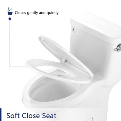 DeerValley Apex 1.28 GPF Tornado Single-Flush Elongated White Comfort Height One-Piece Toilet With Soft Closing Seat