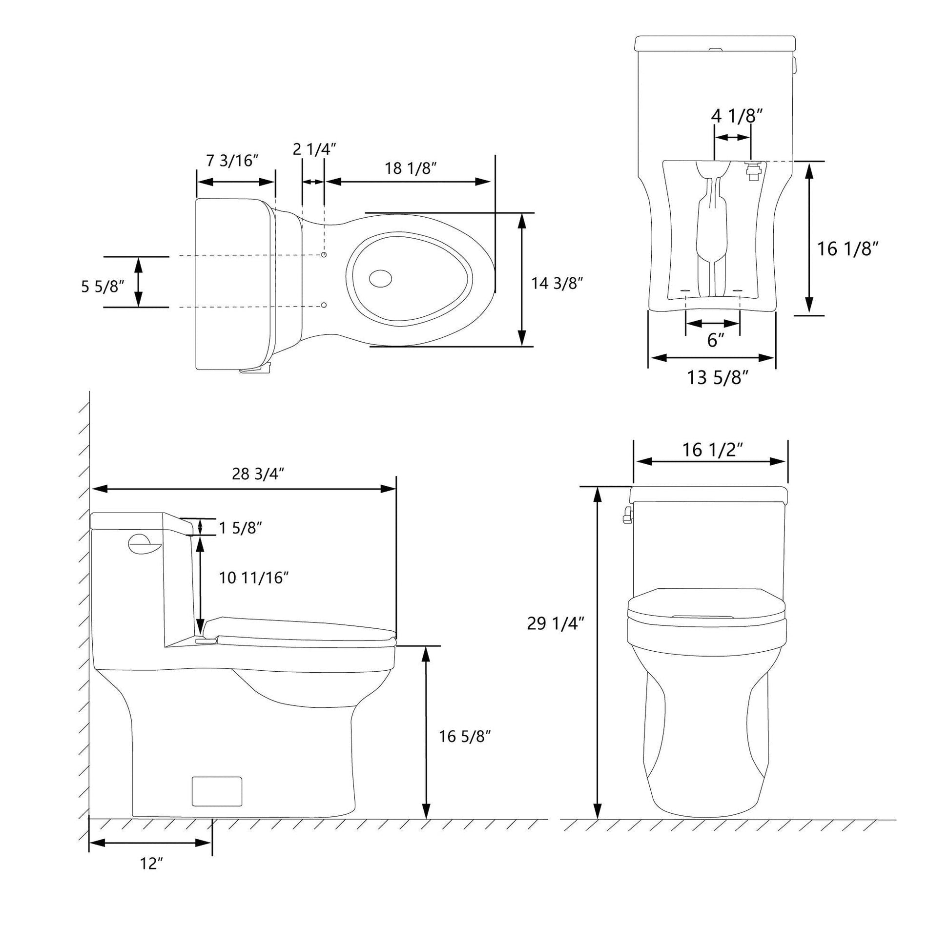 DeerValley Apex 1.28 GPF Tornado Single-Flush Elongated White Comfort Height One-Piece Toilet With Soft Closing Seat