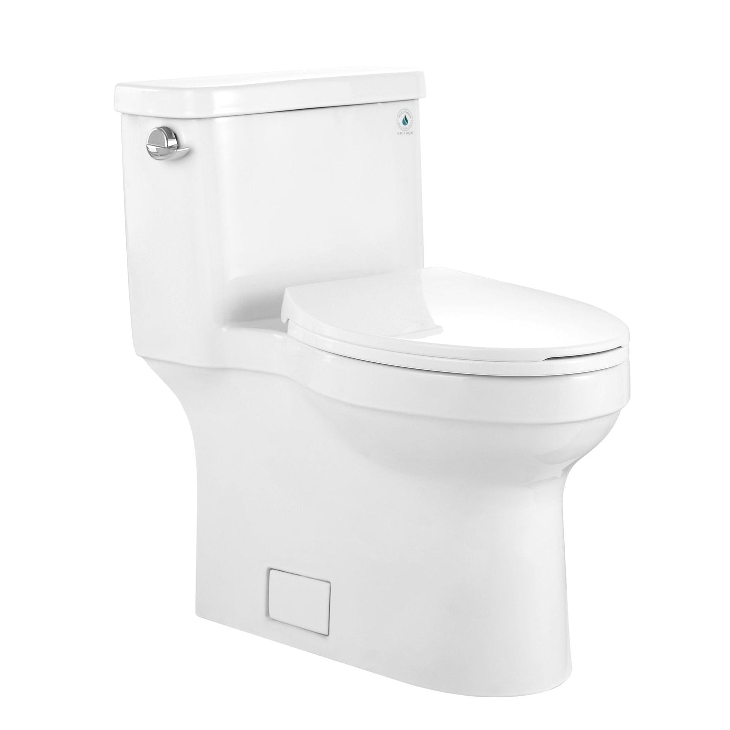 DeerValley Apex 1.28 GPF Tornado Single-Flush Elongated White Comfort Height One-Piece Toilet With Soft Closing Seat