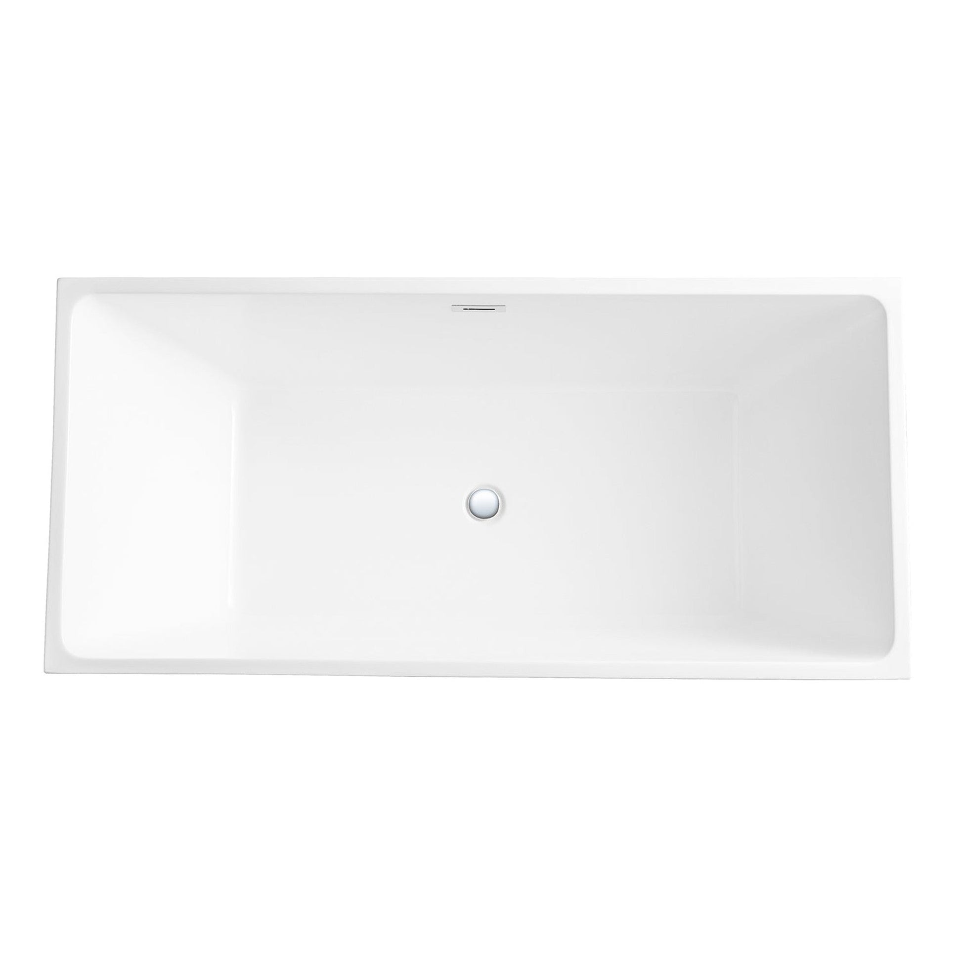 DeerValley Apex 67" x 31" Rectangular White Freestanding Acrylic Bathtub