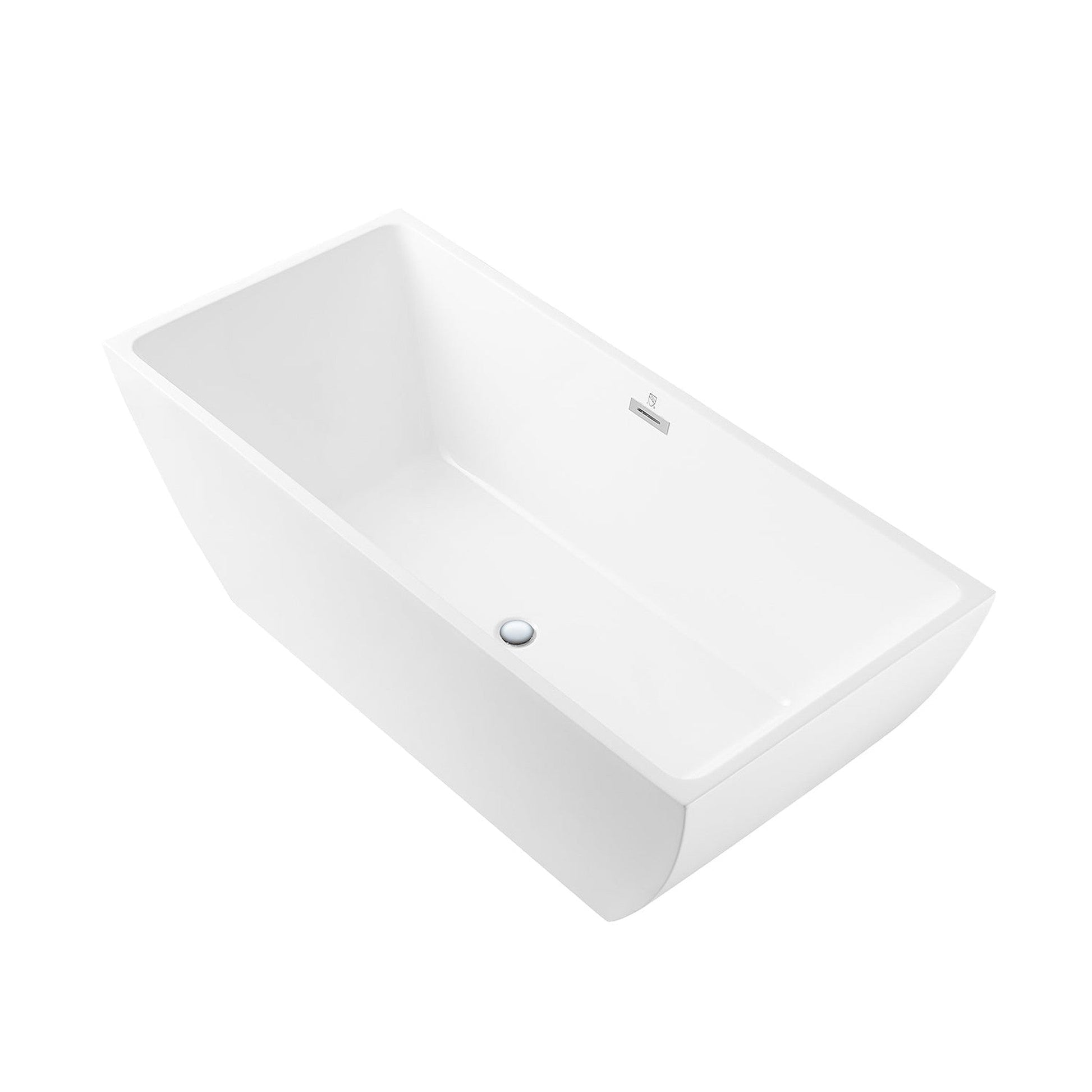 DeerValley Apex 67" x 31" Rectangular White Freestanding Acrylic Bathtub