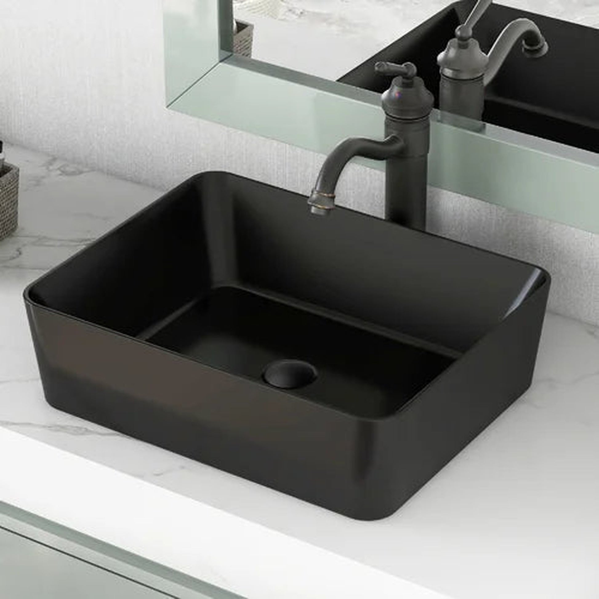 DeerValley Black Pop-Up Bathroom Sink Drain
